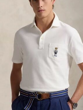 POLO Ralph Lauren
Custom Slim Polo Bear Mesh Polo Shirt, white